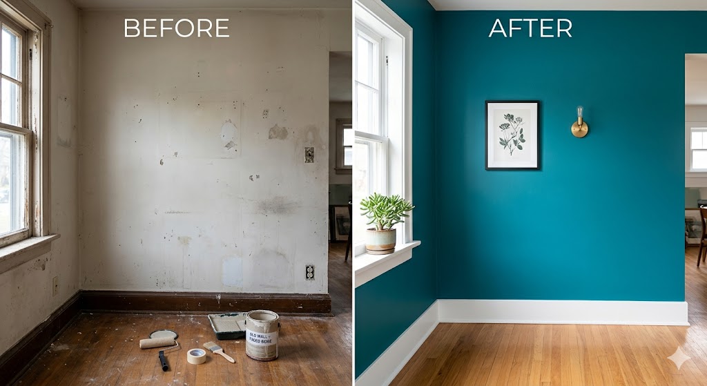 Before and after painting transformation